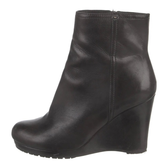 Prada Black Leather Platform Booties | Size 38, Size 9 - Picture 2 of 8